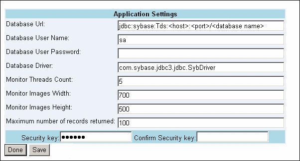 Operations Console Application Settings panel