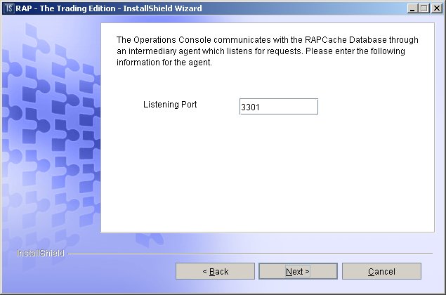 RAPCache Server configuration dialog 1