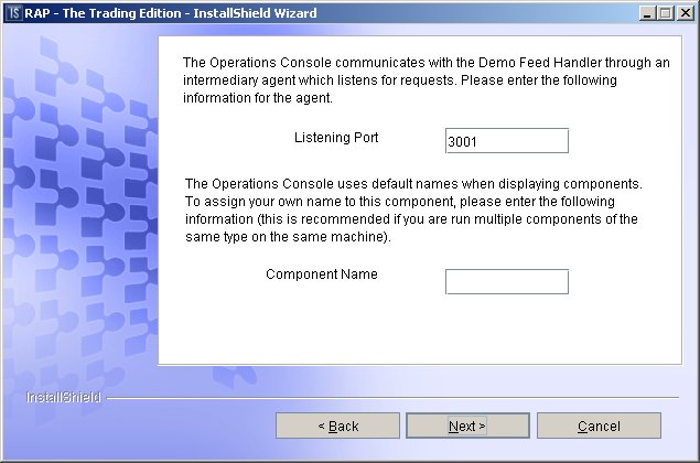 Data Feed Handler configuration dialog 1