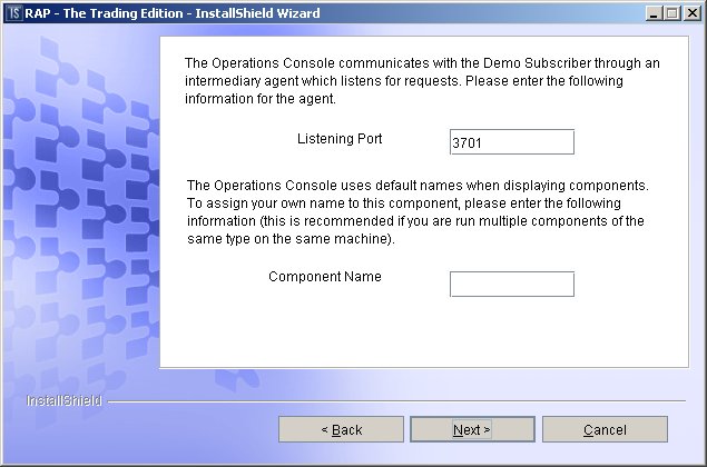 Demo Subscriber Configuration dialog 1