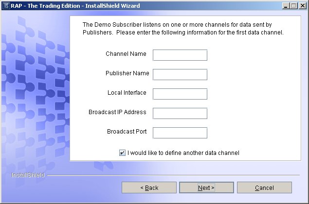 Demo Subscriber configuration dialog 2