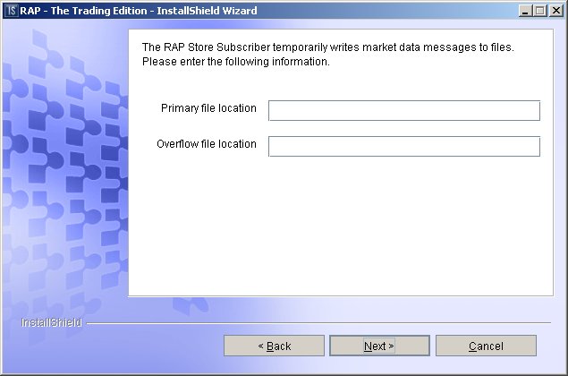 RAP Store Subscriber configuration dialog 3
