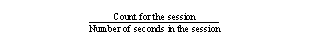 The figure displays the calculation as follows: count for the session divided by number of seconds in the session