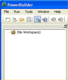 Shown is a section of a tool bar with the first icon highlighted. Below the icon is the word New in a rectangle. This is a pop up that describes the icon.