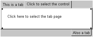 The sample shows a page with three tabs. At top left is one tab in the background, and then the selected tab. The tab that follows the selected tab appears at bottom right.