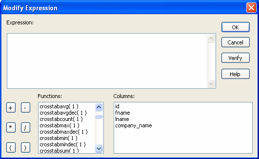 Shown is the Modify Expression dialog box.