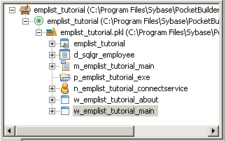 Shown is emp list underscore tutorial pibble expanded in the System Tree. 