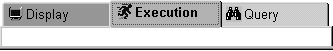 Three tabs display horizontally, each with an icon and a word to indicate the tab’s function, such as the word Query and a picture of binoculars.