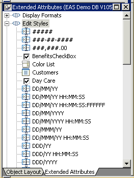 Shown is the pop-up menu for Edit Styles in the Extended Attributes view. It offers the options New, which is highlighted, Refresh, and Properties, which is grayed.