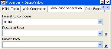 DataWindow Web generation properties