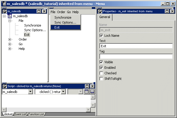 Shown is the Quick Select screen. At top left is a Tables list box with the customer table highlighted. At right is a Columns list box showing all the columns of the customer table, such as i d, f name, and l name. At the bottom is a scrollable blank display area with rows labeled Column, Sort, Criteria, and Or. 