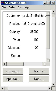 Shown is the Quick Select screen. At top left is a Tables list box with the customer table highlighted. At right is a Columns list box showing all the columns of the customer table, such as i d, f name, and l name. At the bottom is a scrollable blank display area with rows labeled Column, Sort, Criteria, and Or. 