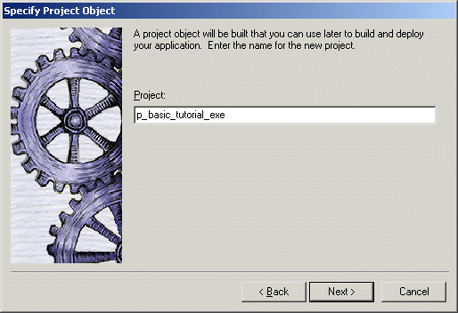Shown is the Target page of the New dialog box. It has icons for Application, Template Application, Existing Application, E A Server Component, COM / com plus component, Automation Server, Web Site, J S P Target, and Source Controlled Web Target.
