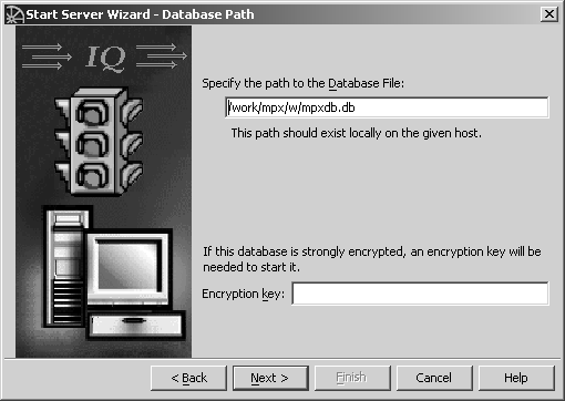 Shown is the database path information that includes a textbox for you to type the full path to the database file, which should exist on a local file system. Alternatively click the browse button to navigate to the location of the file