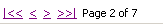 Navigation bar shows doubled less than symbols to navigate to first page, a single less than symbol to navigate to the previous page, a single greater than symbol to navigate to the next page, and doubled greater than symbols to navigate to the last page. Text indicates the user is on page two of a total of seven pages.