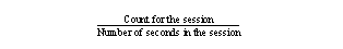 The figure displays the calculation as follows: count for the session divided by number of seconds in the session