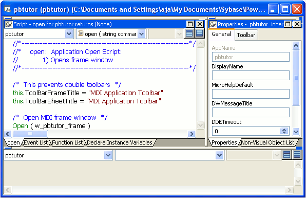 Shown is a screen with a Script view across the bottom.