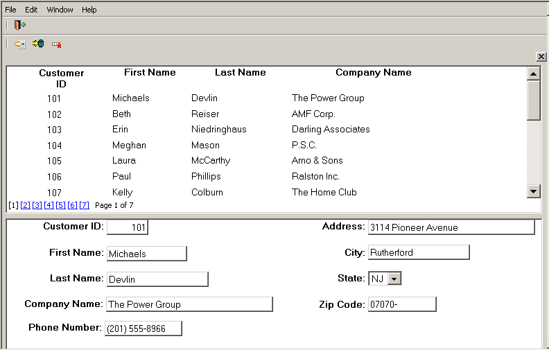 Shown is the Maintain Customers sheet window.