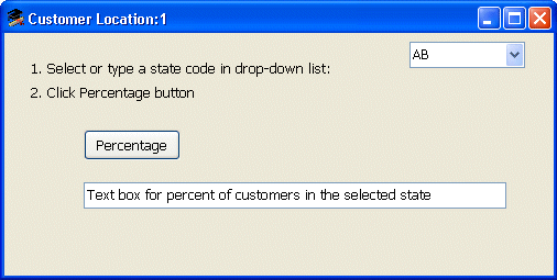 Shown is the Customer Location window. 