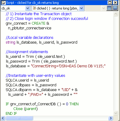 Shown is the Script view.