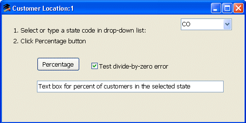 Shown is the Customer Location window.