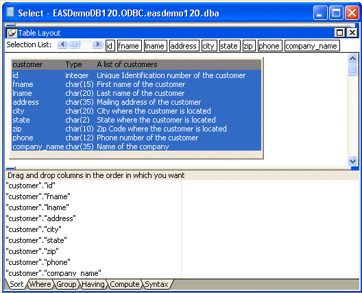 Shown is the Select painter screen.