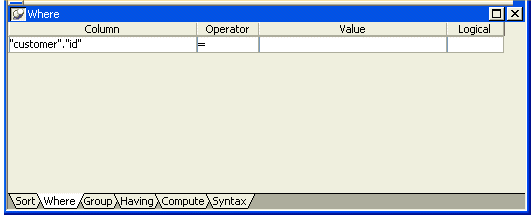 Shown is the Where view. 