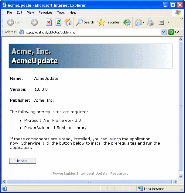 Shown is the Publish page.