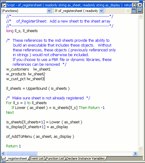 Shown is the Script view.