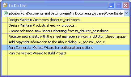 Shown is the To-Do List dialog box.