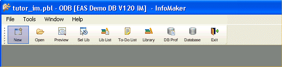 Shown is the Power Bar with the New button circled.