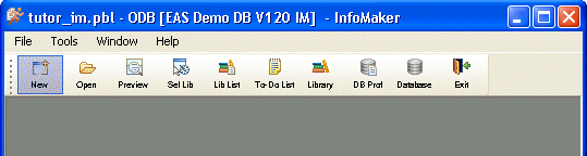 Shown is the New button circled in the Power Bar.