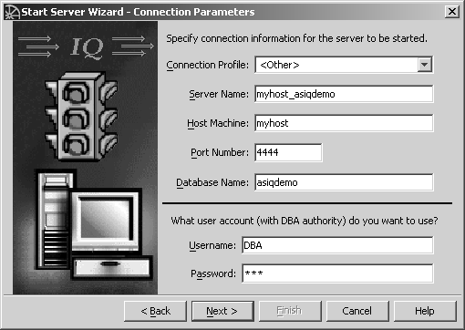 Set Connection Parameters dialog box