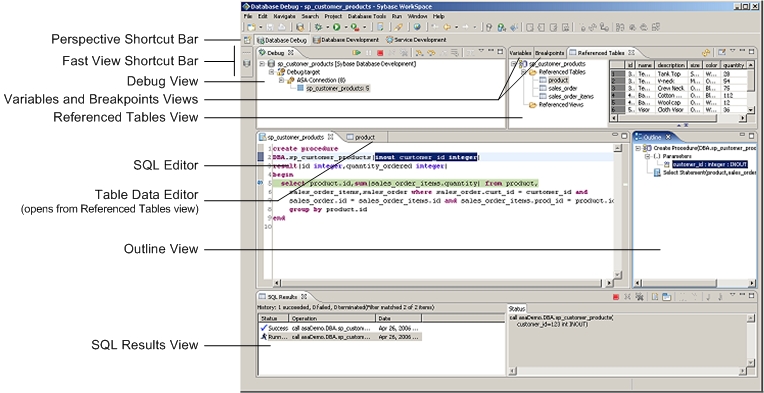 Database Debug perspective